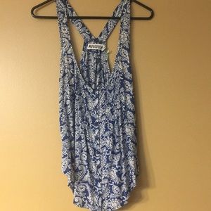 Button down blue tank